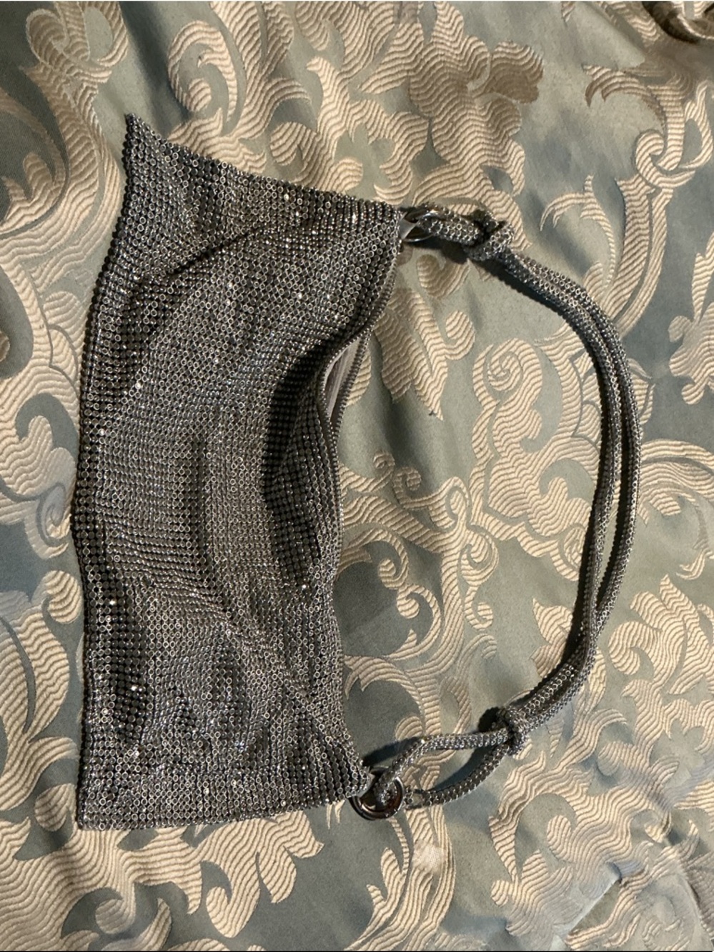 Rhinestone coated flawless bag or purse in Gray